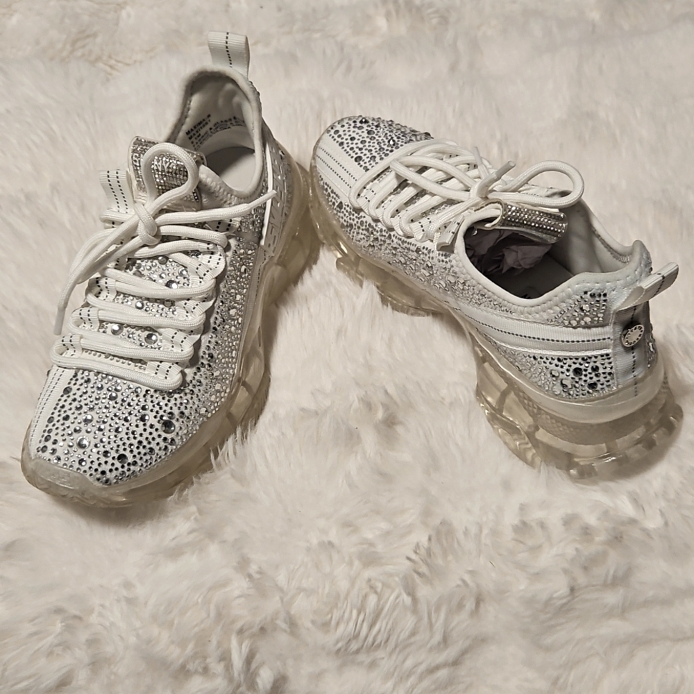 Steve Madden Maxima White Rhinestone Womens Shoes 6.5 - Picture 3 of 6